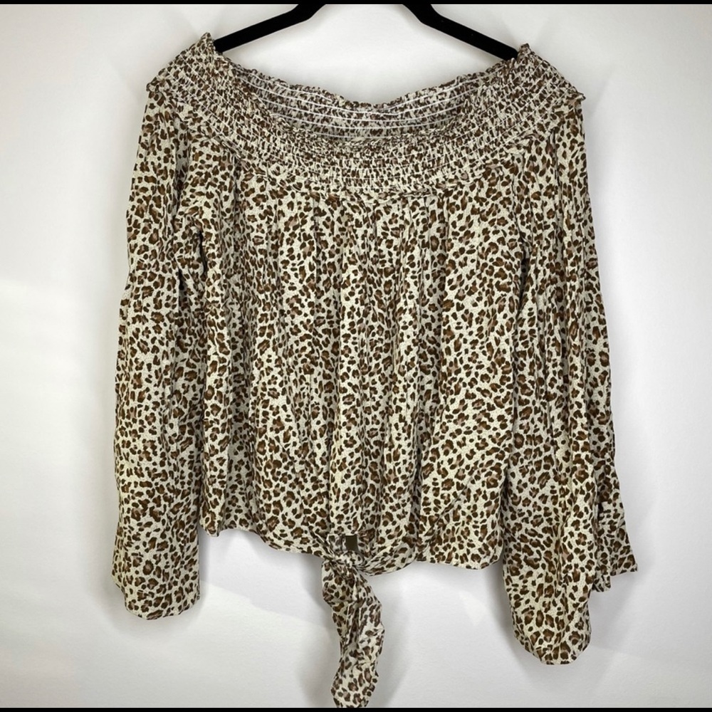 NWT Free People Movement Leopard Cheetah Animal Print Top